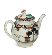 A Worcester imari teapot and cover, circa 1770,