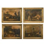 A set of four sporting aquatints, 19th century,