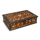 An Anglo-Indian ebony and ivory inlaid box, Vizagapatam, 18th or early 19th century,