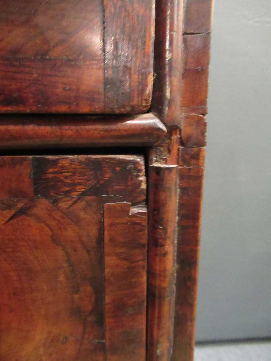 A Queen Anne and later oyster veneered walnut chest on stand, - Image 9 of 20