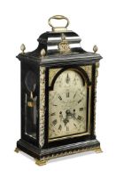 A George III ebonised bracket clock circa 1790,
