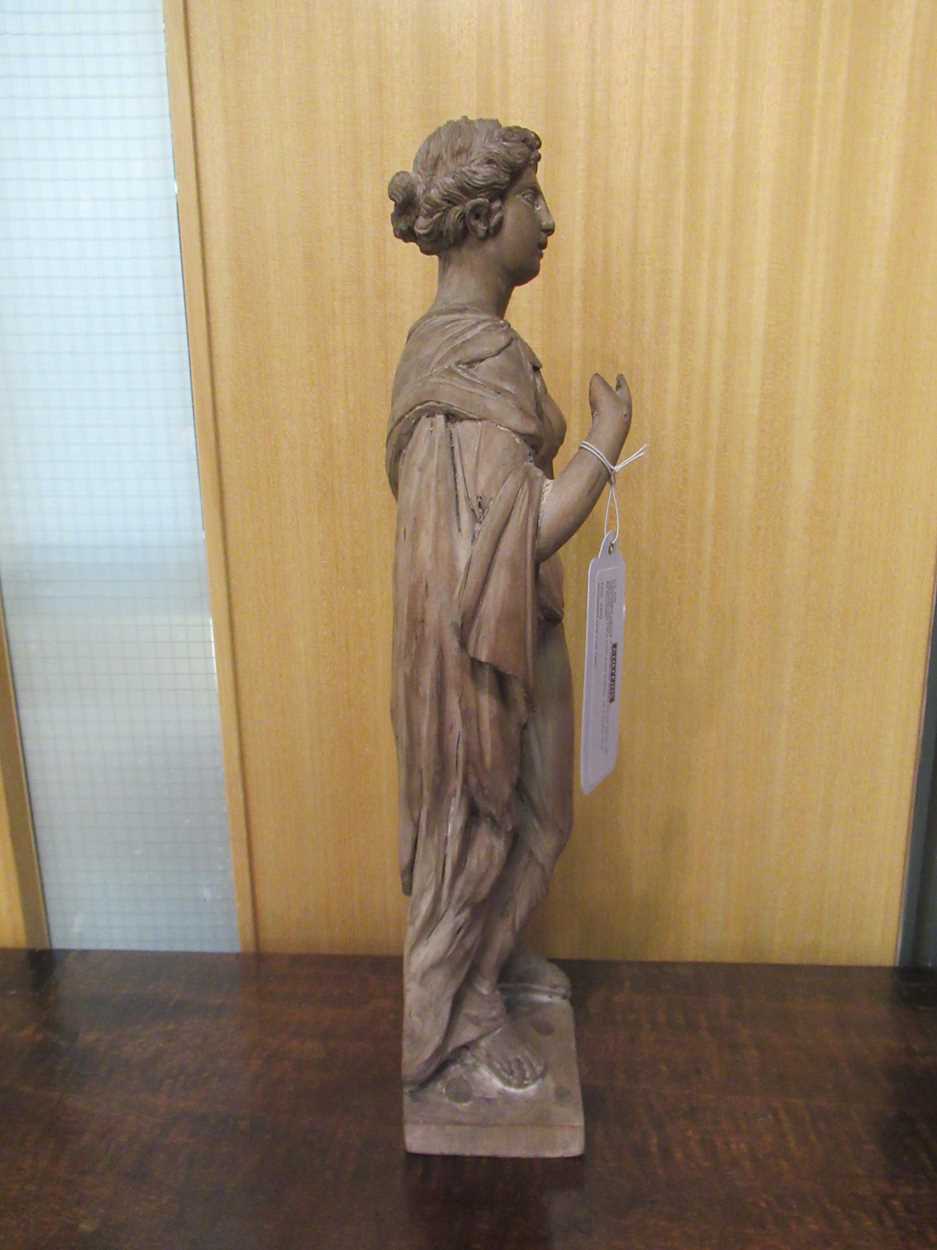 A limewood carving of a classically draped female figure, late 18th/ 19th century, - Bild 8 aus 16