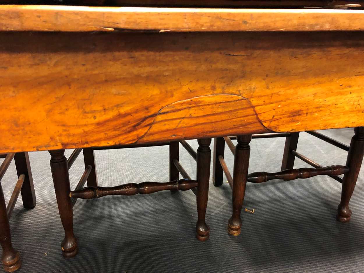 A fruitwood farm house table, early 19th century, - Image 4 of 8