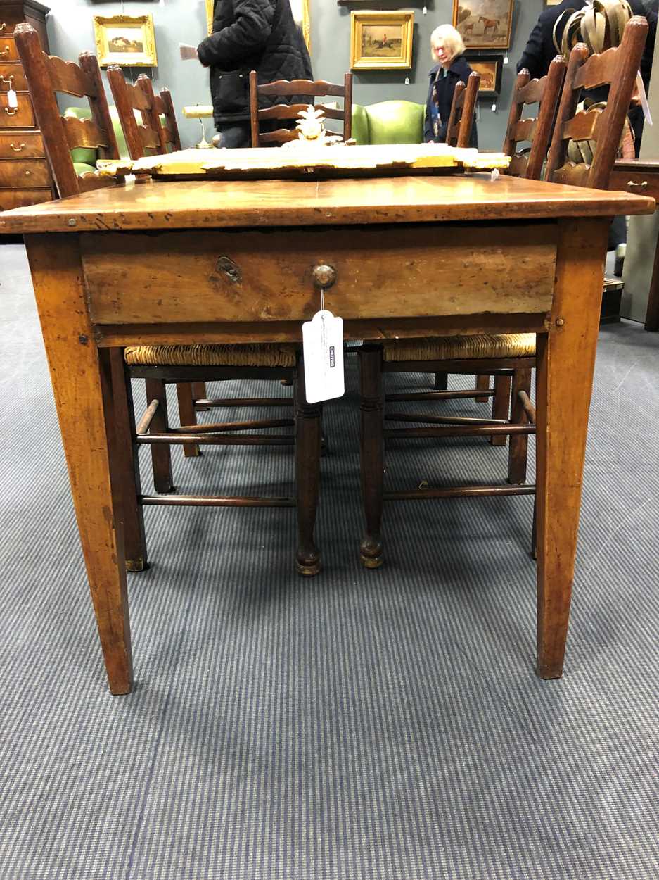 A fruitwood farm house table, early 19th century, - Image 2 of 8