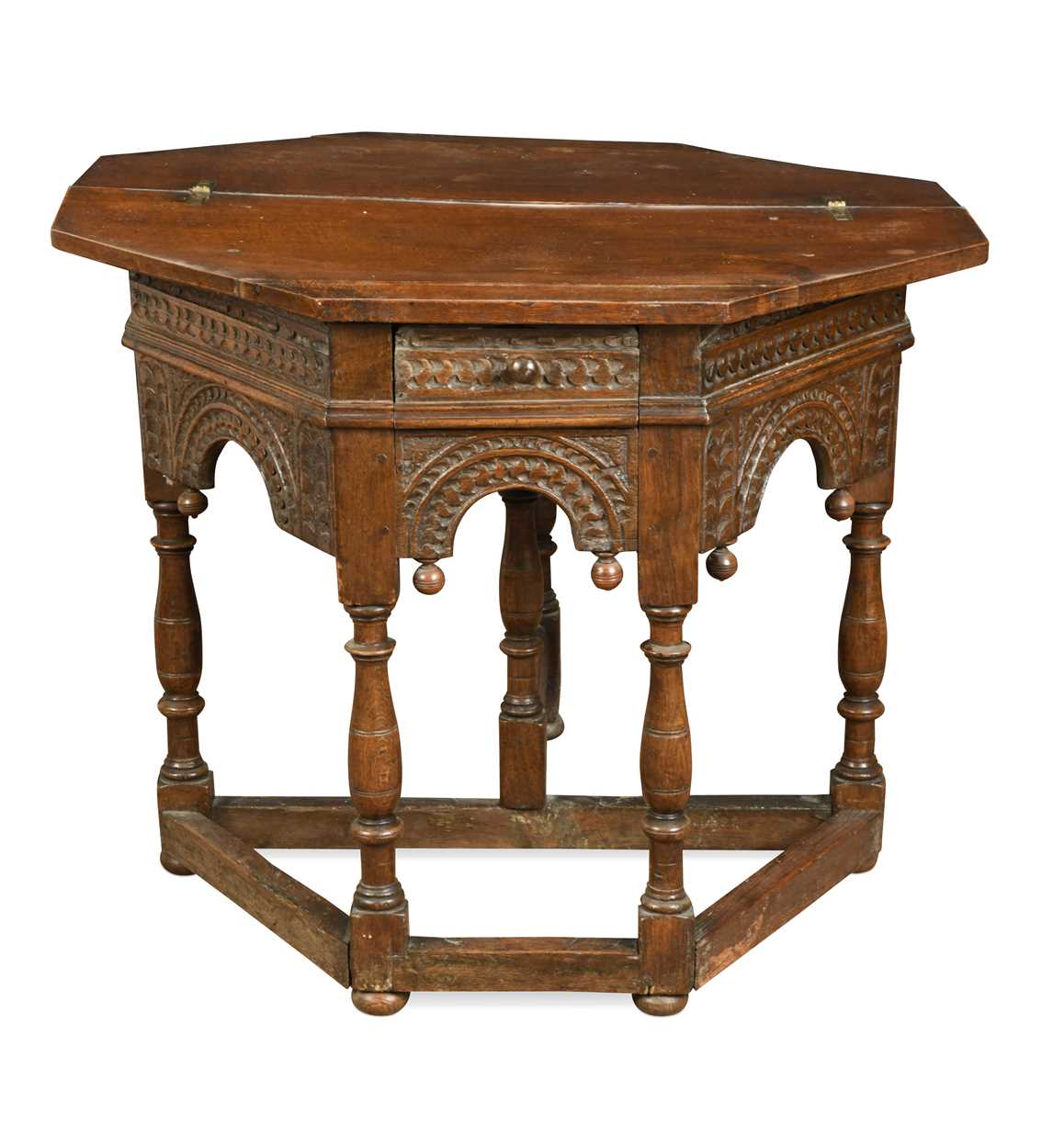 An oak credence table, 17th century style,