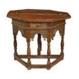 An oak credence table, 17th century style,
