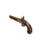 J & G Gibbs, London, a percussion cap pistol, early 19th century,