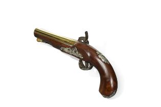 J & G Gibbs, London, a percussion cap pistol, early 19th century,