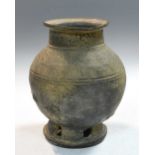 A Korean grey pottery vase, Silla 57BCE-935CE,