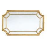A gilt wall mirror of classical design, 19th century,