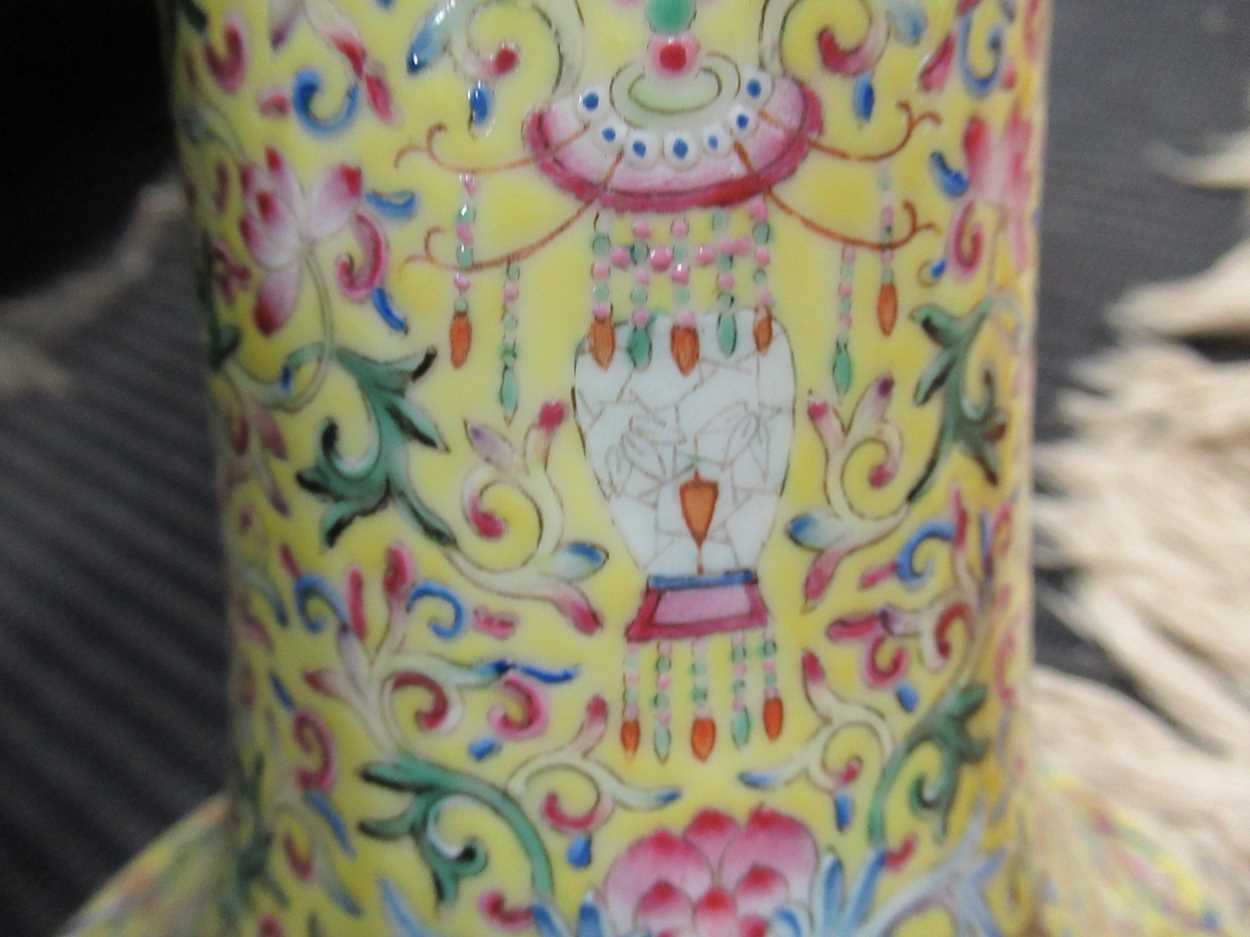 A Chinese porcelain Gu vase, Qianlong seal mark, but probably Republic, - Image 12 of 15