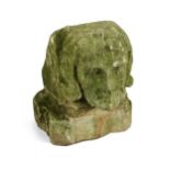 A carved stone corbel, possibly 14th/15th century,