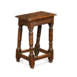 An oak joint stool, 19th century,