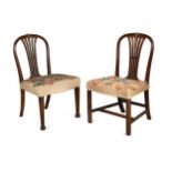 A near pair of George III mahogany dining chairs,