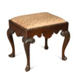 A mahogany stool, mid-18th century,