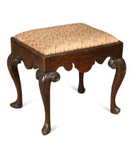 A mahogany stool, mid-18th century,
