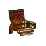 A Victorian walnut games compendium,