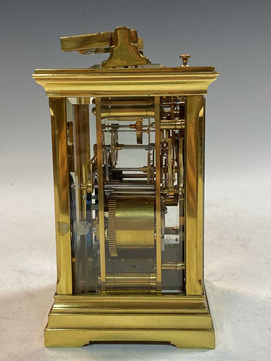 A French lacquered brass repeating carriage clock, early 20th century, - Image 10 of 10