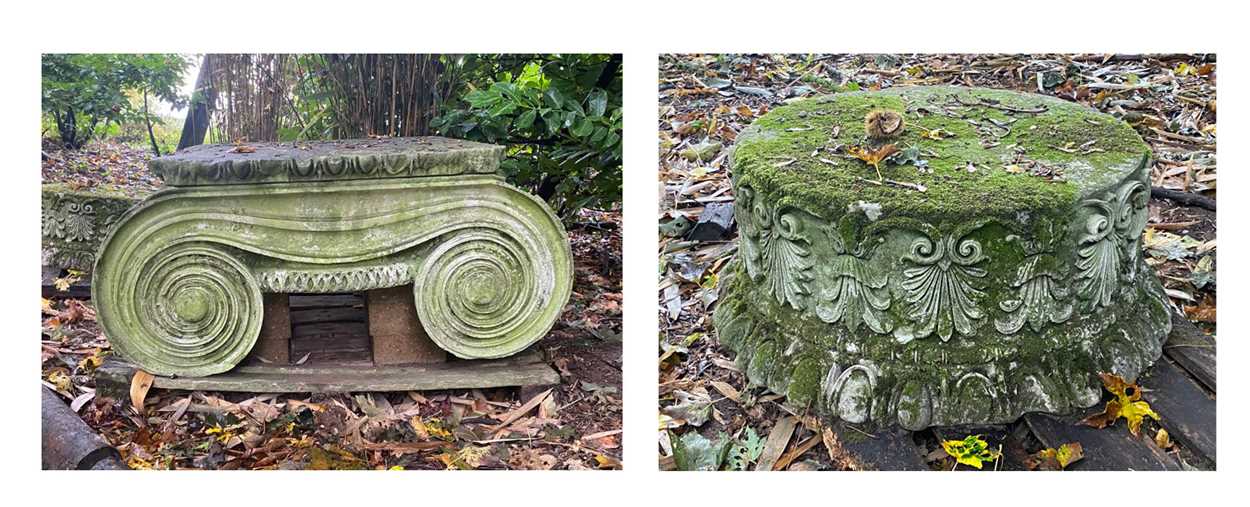 A stone Ionic capital, 19th century,