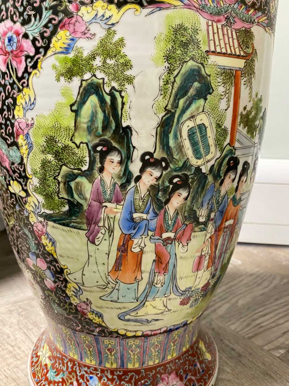 A Chinese famille rose porcelain baluster vase, late 20th century, - Image 14 of 17