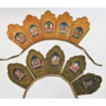 A Tibetan five-panel llama crown, 19th century,