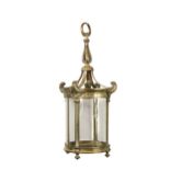 A neoclassical style brass hall lantern, 20th century,