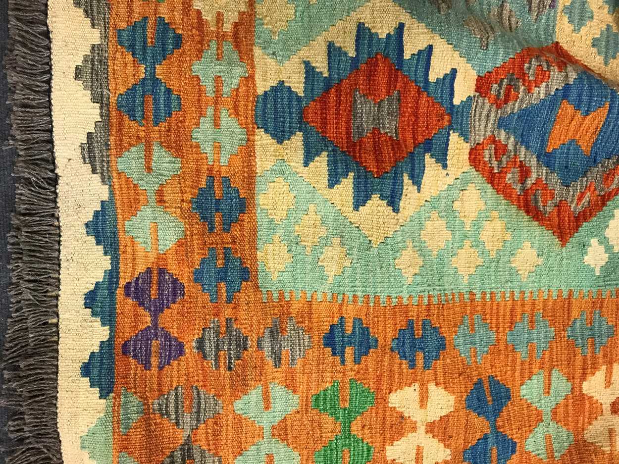 A hand-knotted pure wool kilim carpet, 20th century, - Image 2 of 3