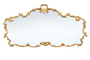 A large gilt and gesso wall mirror, early 20th century,