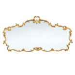 A large gilt and gesso wall mirror, early 20th century,