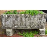 A stone trough or planter, probably 19th century,