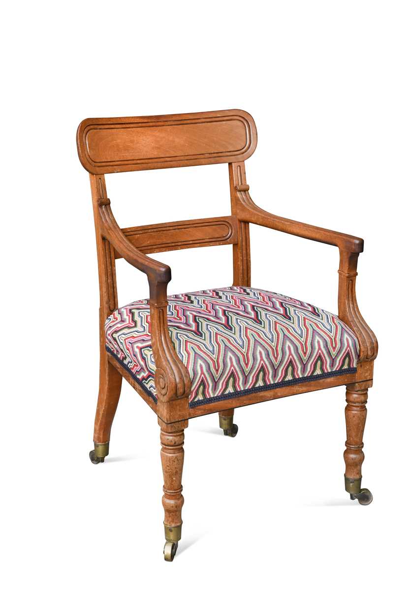 A William IV mahogany desk chair,