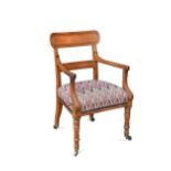 A William IV mahogany desk chair,