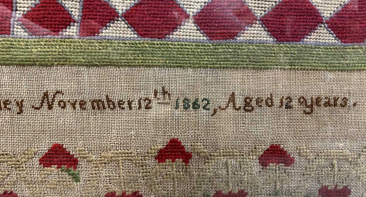 Margaret Cottom Walmsley, a woolwork sampler, 1862, - Bild 4 aus 11