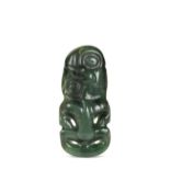 A Māori Greenstone (Pounamu) Pendant (Hei Tiki), probably 18th/19th century,
