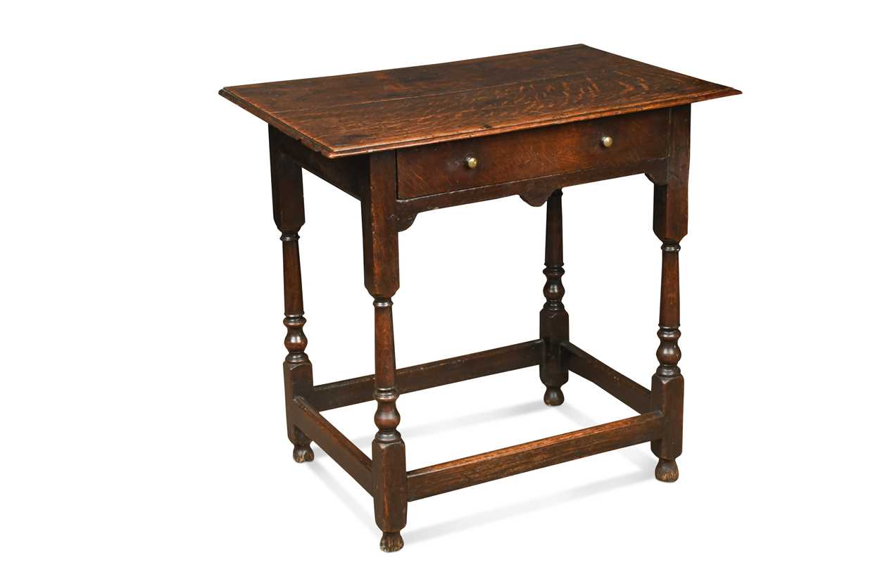 An oak lowboy, early 18th century,