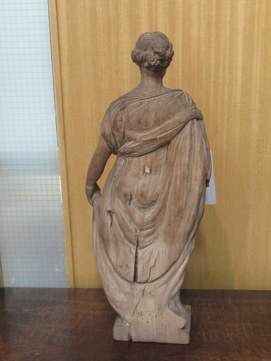 A limewood carving of a classically draped female figure, late 18th/ 19th century, - Bild 13 aus 16