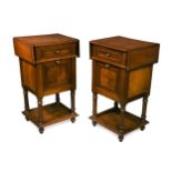 A pair of French mahogany bedside cabinets, 20th century,