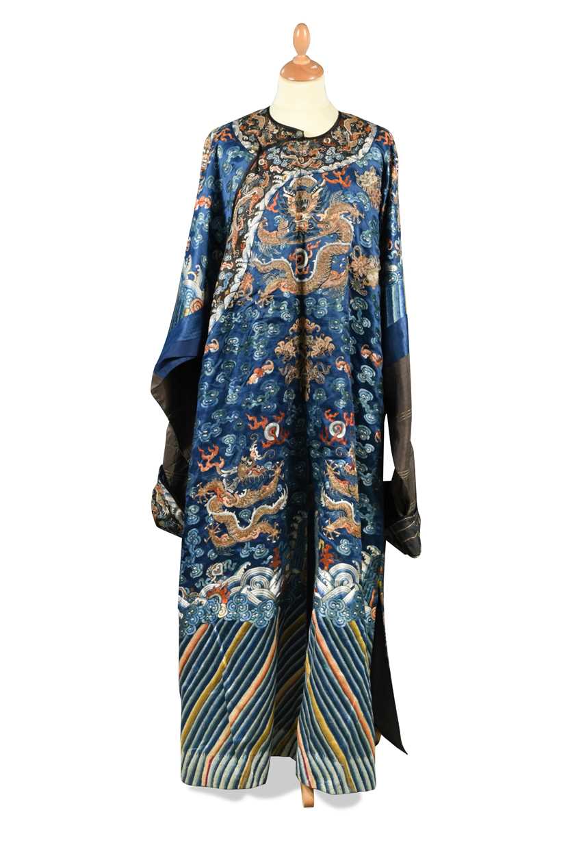 A Chinese Kesi dragon robe, late Qing Dynasty,