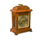 A Queen Anne style walnut mantel clock, early 20th century,