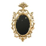 A George III style giltwood wall mirror, 19th century,