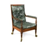 A late Regency mahogany library chair,