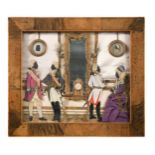 A collaged courtly vignette, German, first half of the 19th century,