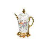 A Chinese ormolu mounted porcelain spouted jug, Tongzhi, 1861 - 1875,