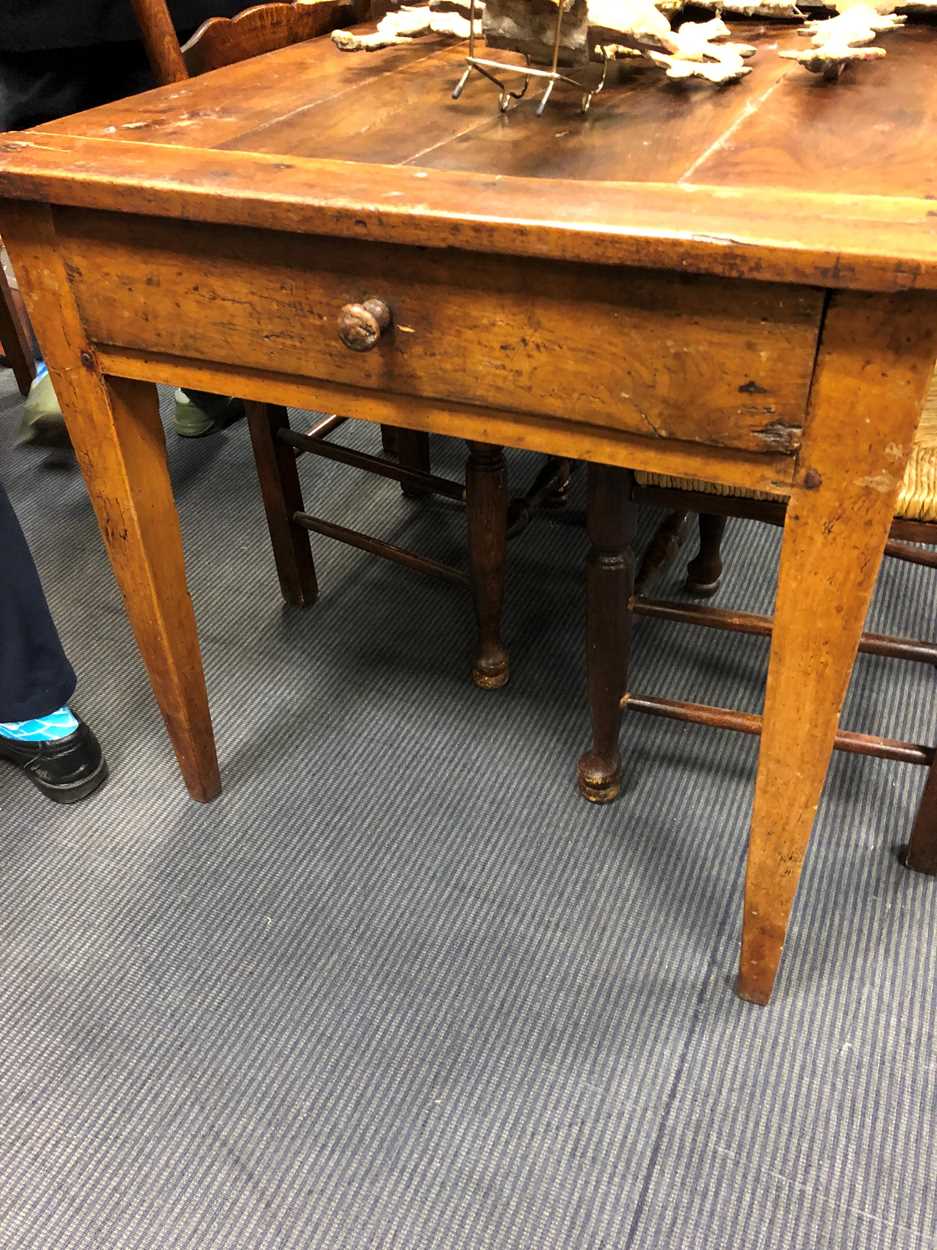 A fruitwood farm house table, early 19th century, - Image 5 of 8