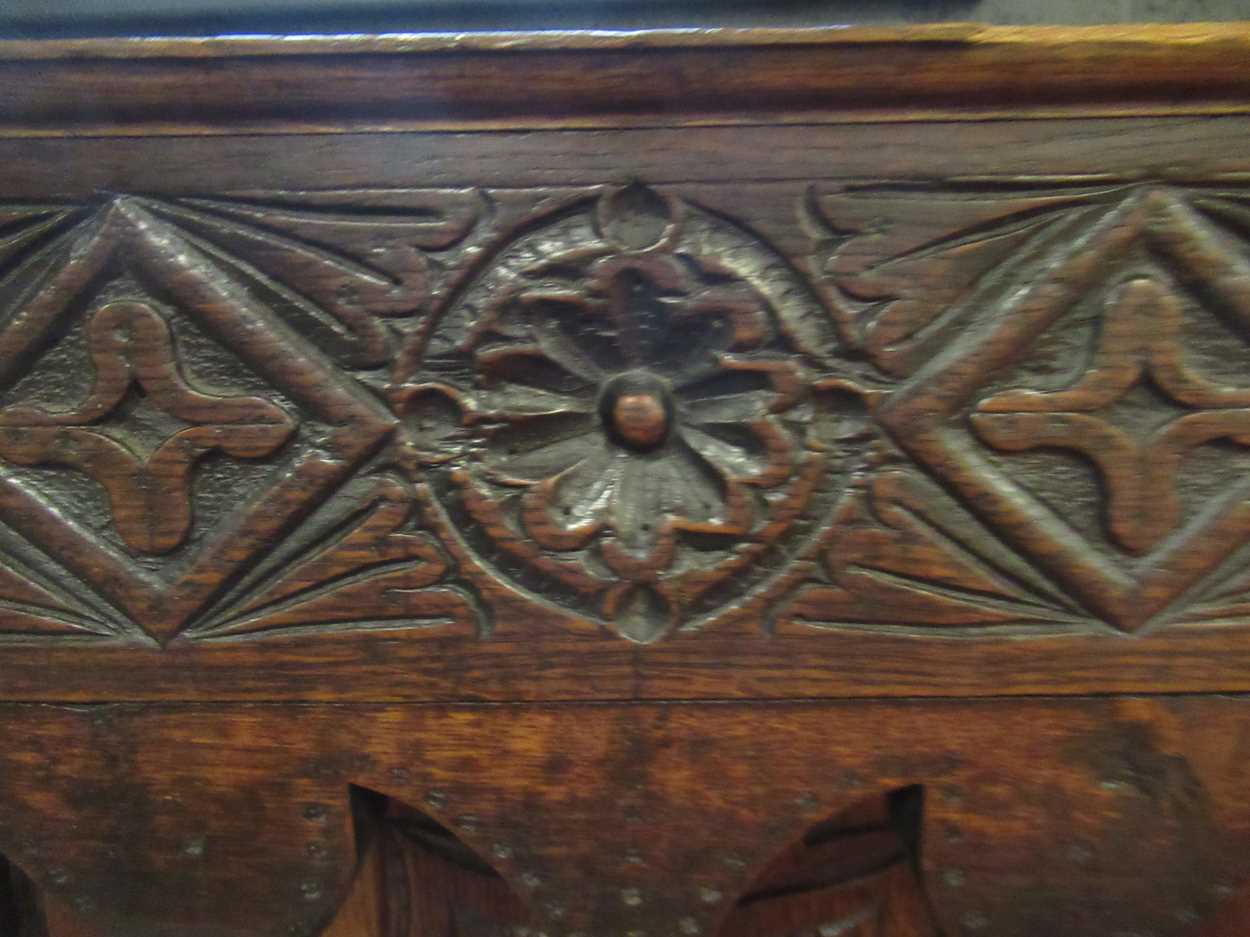 An oak court cupboard, 17th century and later, - Image 15 of 16