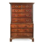 A George III mahogany chest on chest,