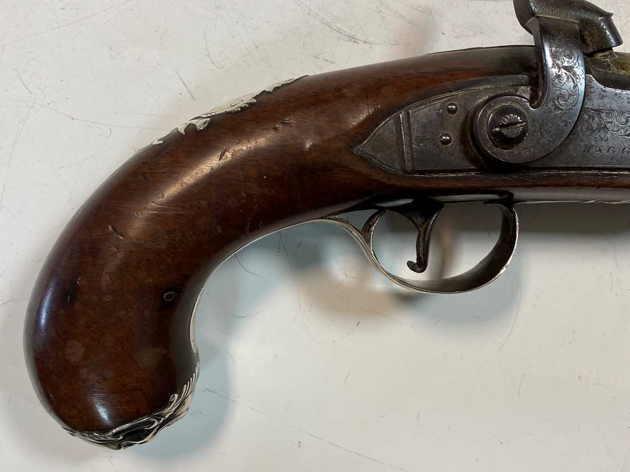 J & G Gibbs, London, a percussion cap pistol, early 19th century, - Image 3 of 13