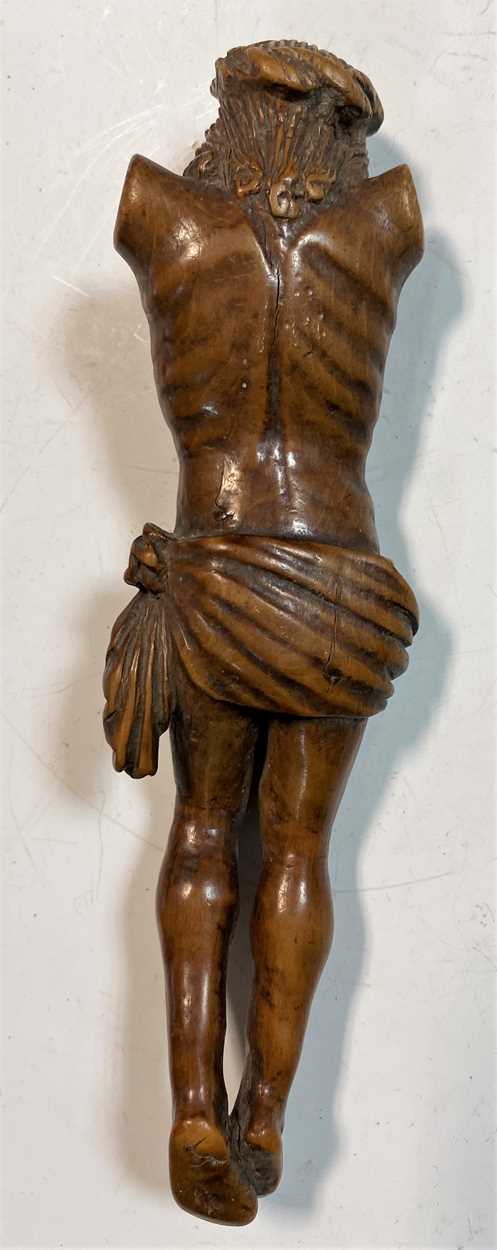 A Continental boxwood carving of Christ crucified, probably 17th or 18th century, - Bild 3 aus 8