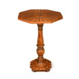 A parquetry inlaid occasional table, 19th century,