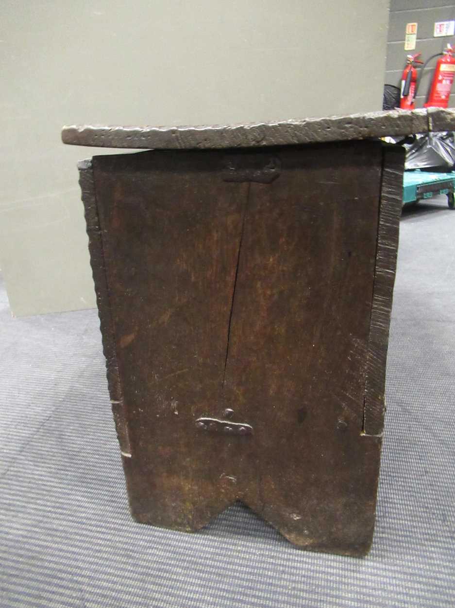 An oak six plank chest, 17th century, - Image 8 of 15